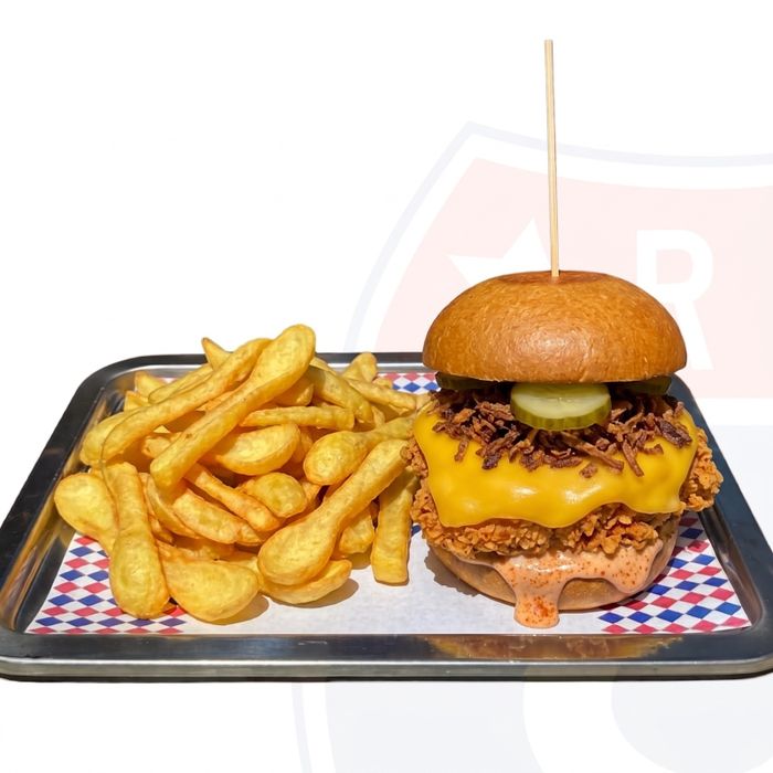 CRISPY CHEESE CHICKEN BURGER